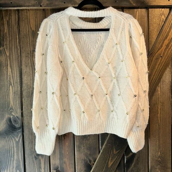 NWT Eleven Six Zina Beaded Sweater - Picture 5 of 7